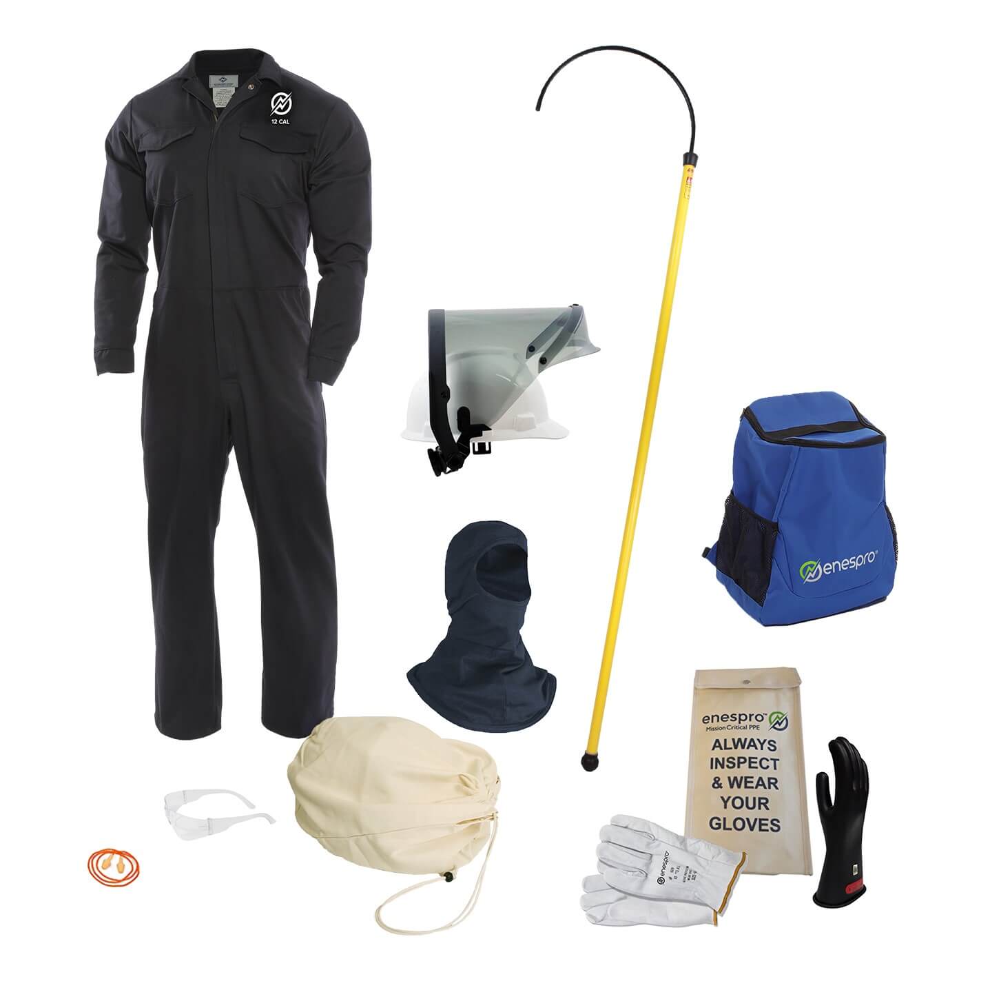 Arc protections suit parts on white background