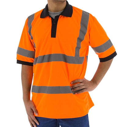 Majestic High Vis ANSI 3, Reflective Striping Mesh Short Sleeve Polo Shirt