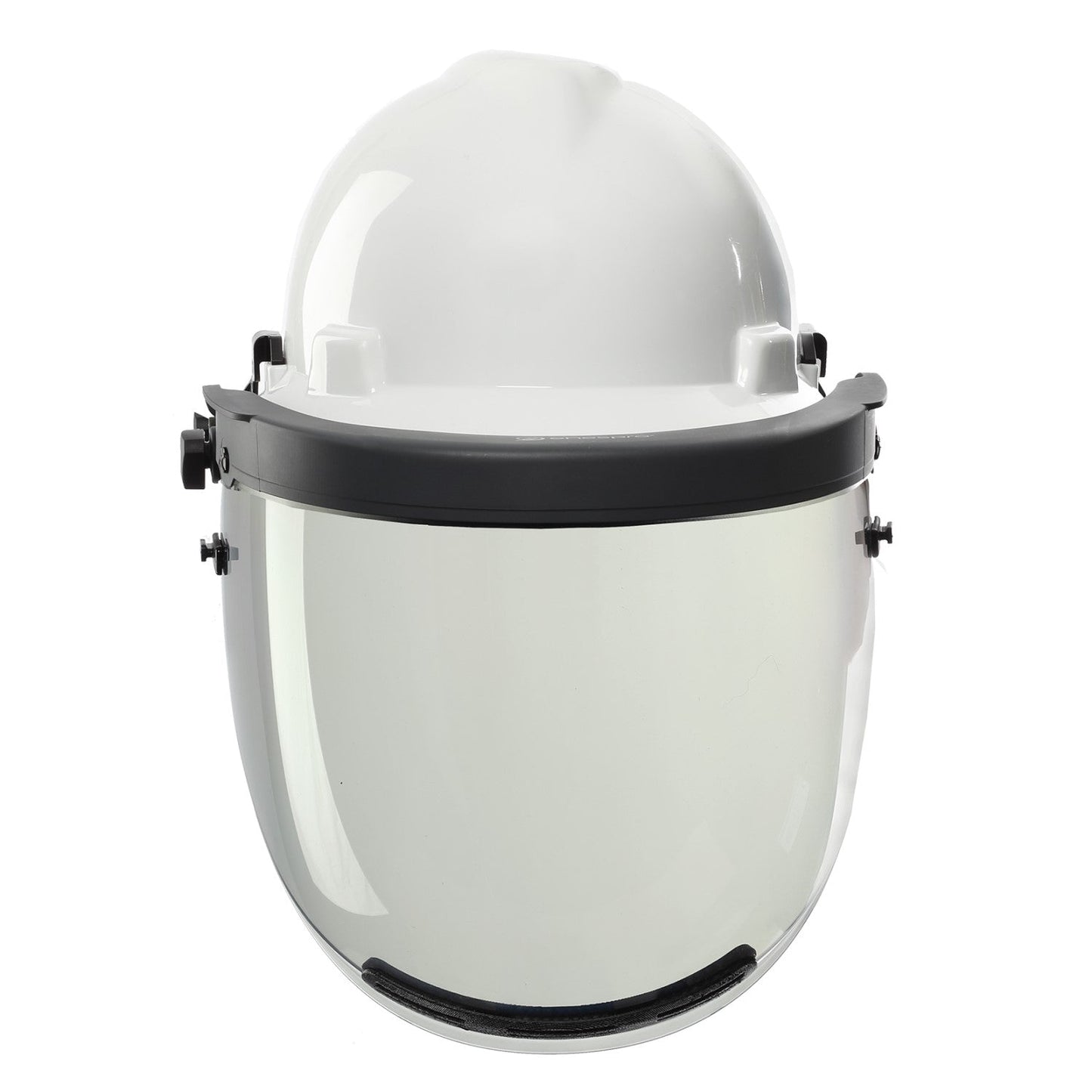 face shield on white helmet