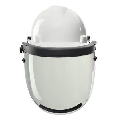 face shield on white helmet