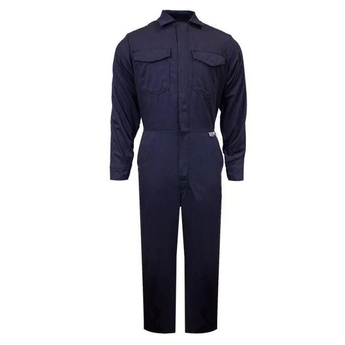 Navy blue coverall on a white background