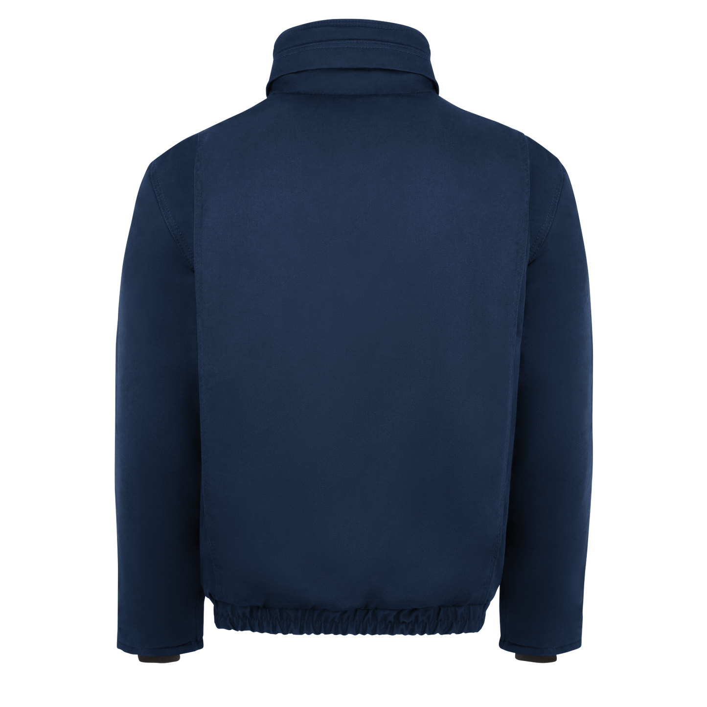 Backview of Navy Bulwark FR Bomber Jacket