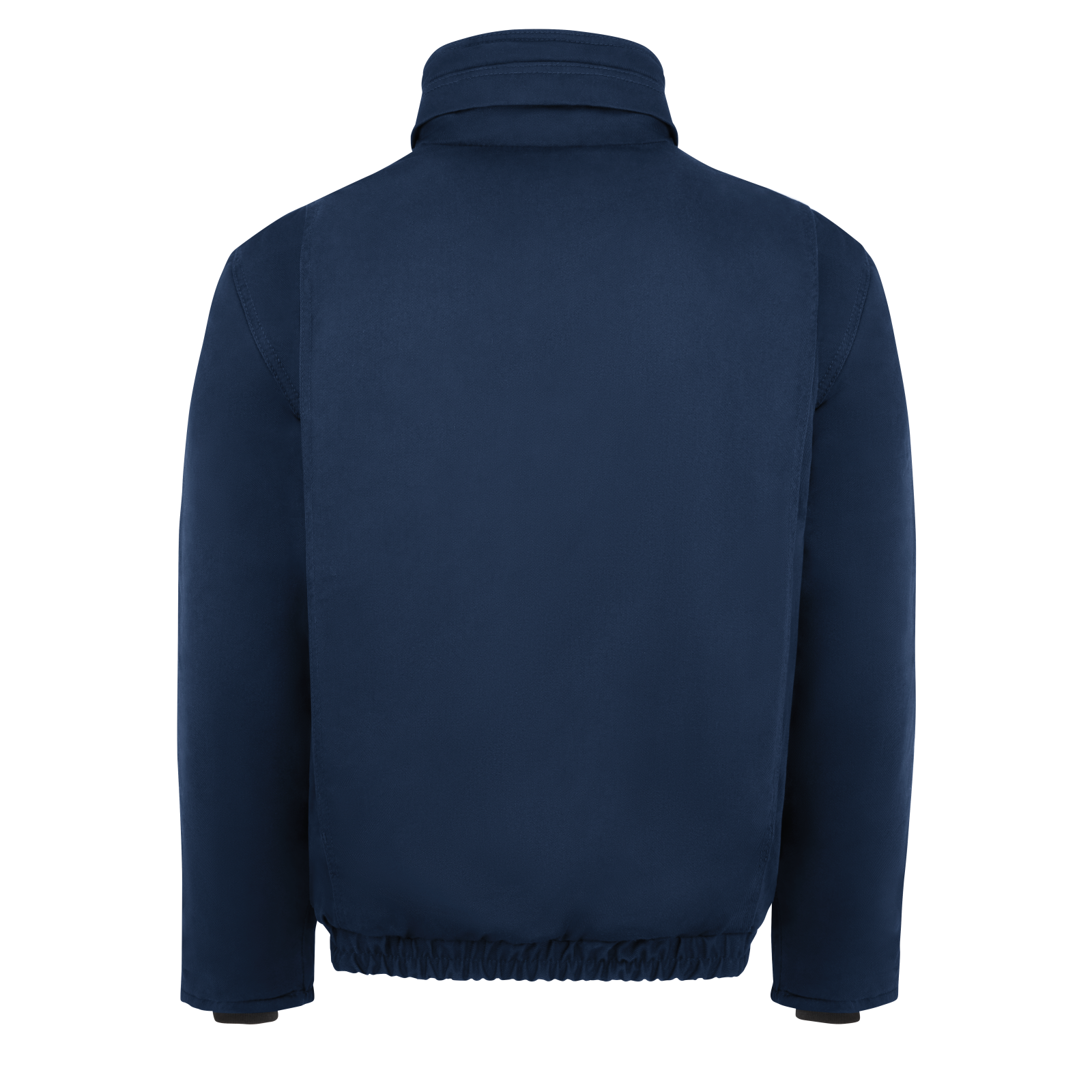 Backview of Navy Bulwark FR Bomber Jacket