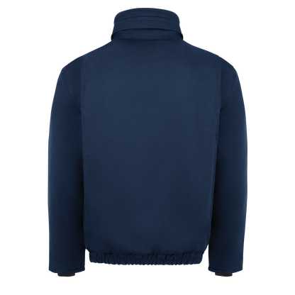 Backview of Navy Bulwark FR Bomber Jacket