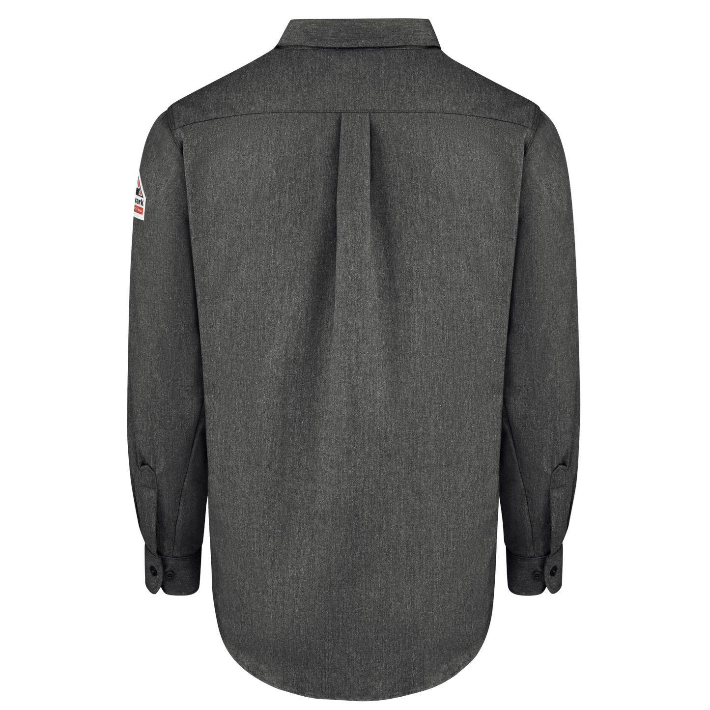 Back view of Bulwark FR Work Shirt in grey