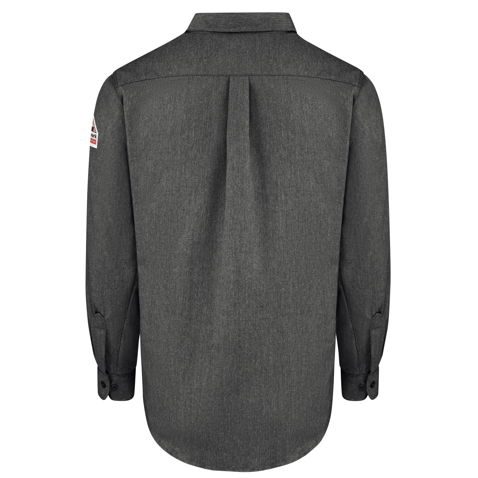 Back view of Bulwark FR Work Shirt in grey