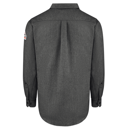 Back view of Bulwark FR Work Shirt in grey