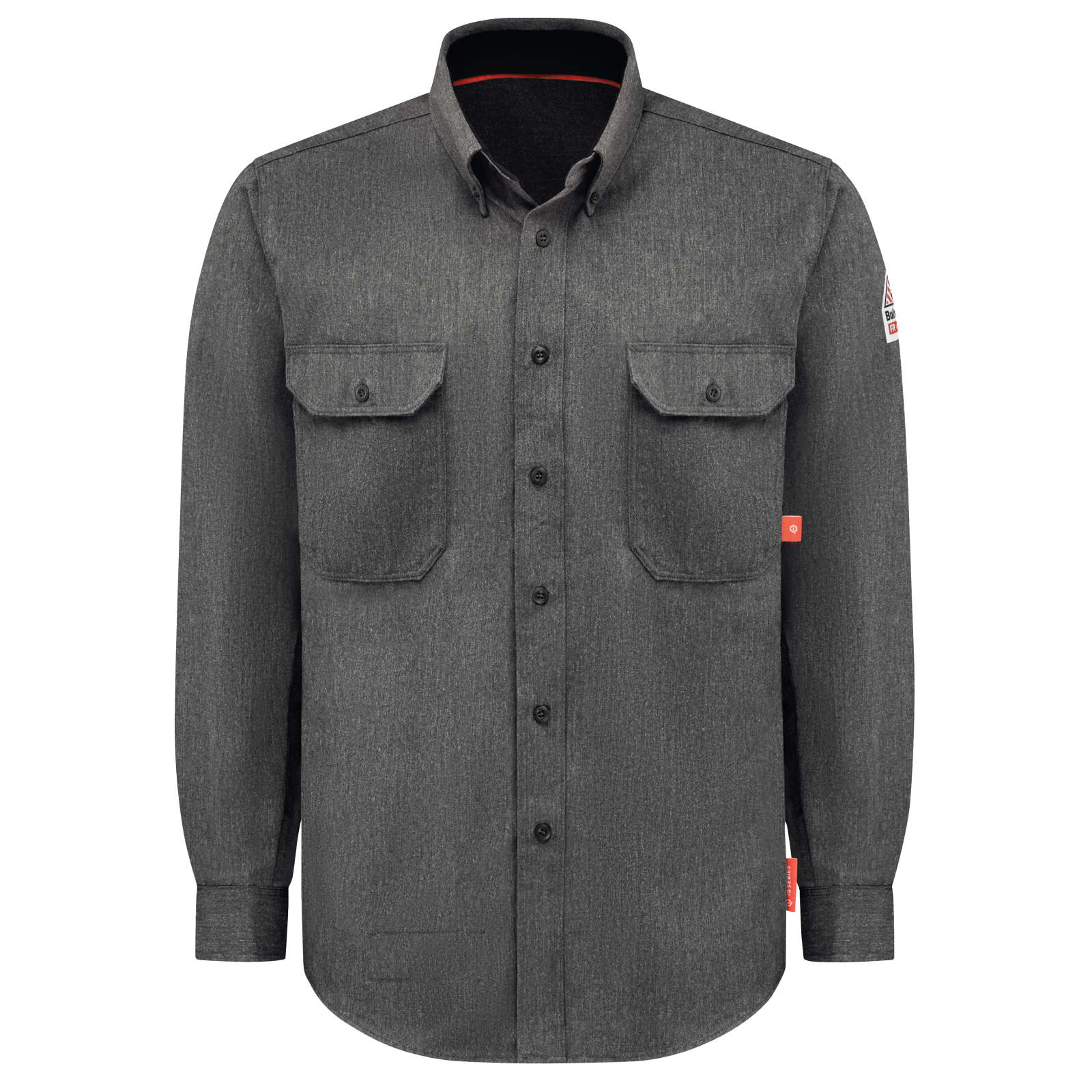 Front view of Bulwark FR Work Shirt in grey