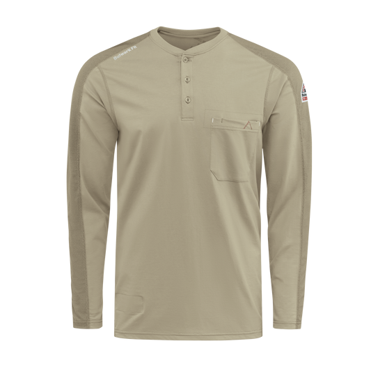 Khaki Bulwark Men’s FR Flex Knit Henley