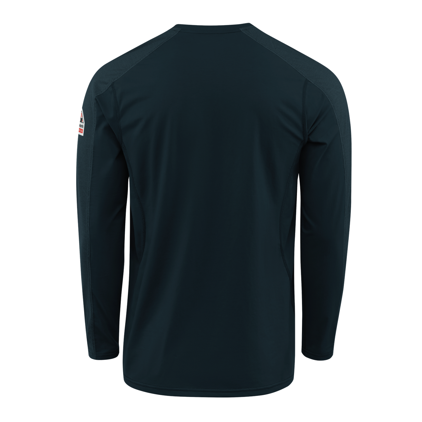 Back view of navy Bulwark Men’s FR Flex Knit Henley