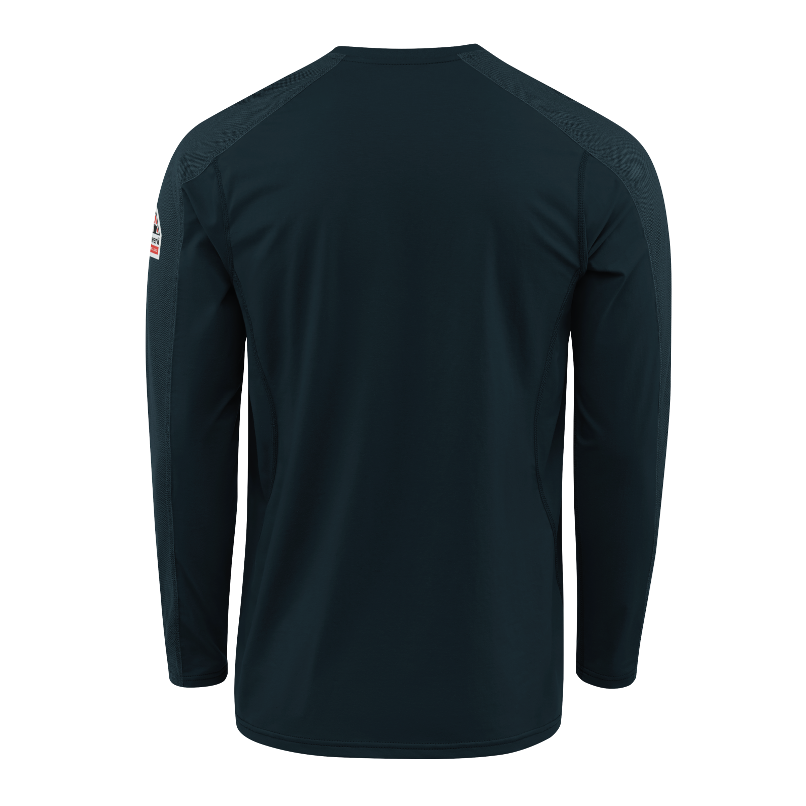 Back view of navy Bulwark Men’s FR Flex Knit Henley