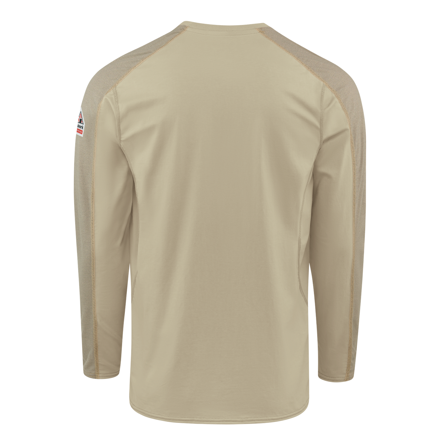 Back view of beige Bulwark Men’s FR Flex Knit Tee