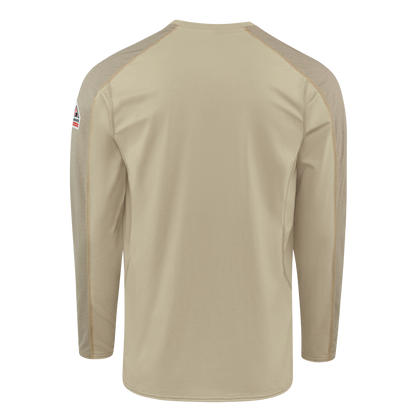 Back view of beige Bulwark Men’s FR Flex Knit Tee