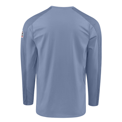 Back view of light blue Bulwark Men’s FR Flex Knit Tee