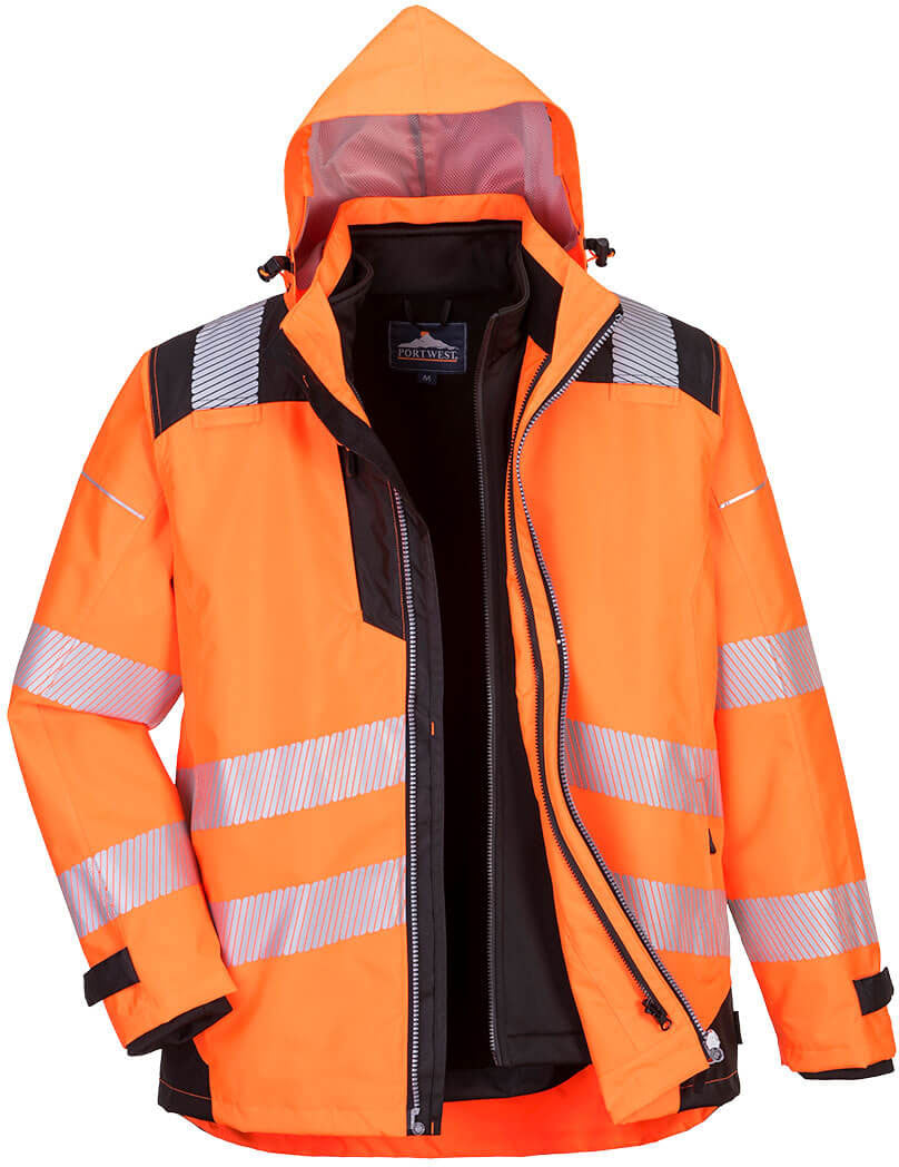 Orange PW3 - Class 3 Hi-Vis 3-in-1 Jacket