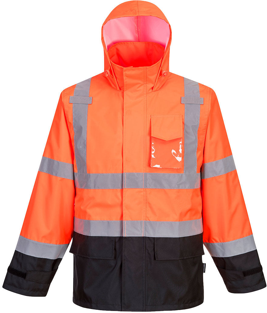 Orange Hi-Vis Contrast Winter Bomber Jacket