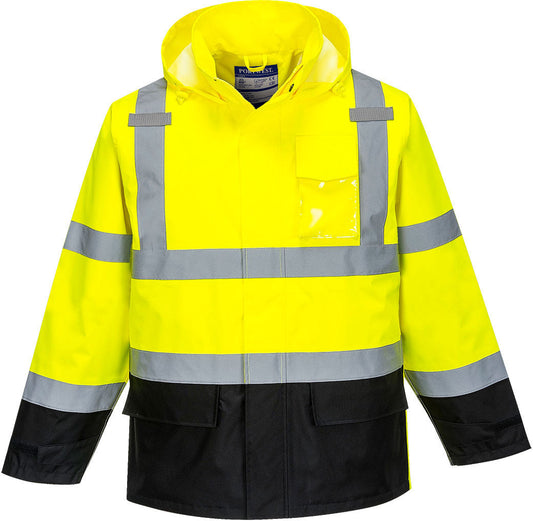 Yellow Hi-Vis Contrast Winter Bomber Jacket