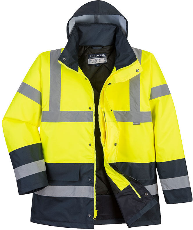 Black Hi-Vis Contrast Winter Traffic Jacket