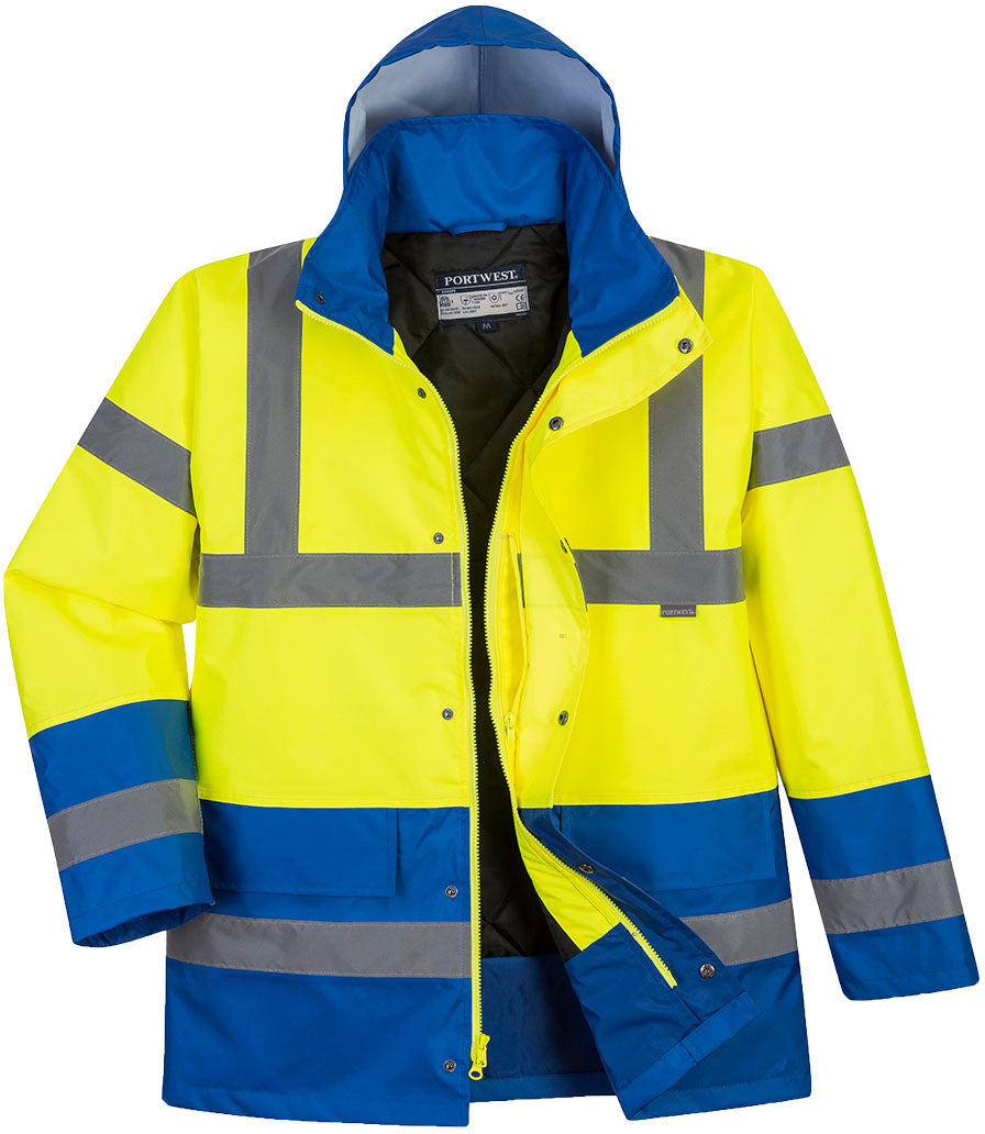 Blue Hi-Vis Contrast Winter Traffic Jacket