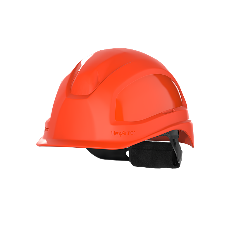 HexArmor safety helmet in orangish red color