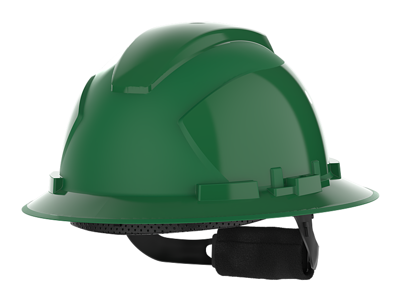 HexArmor Full Brim Safety Helmet in green color