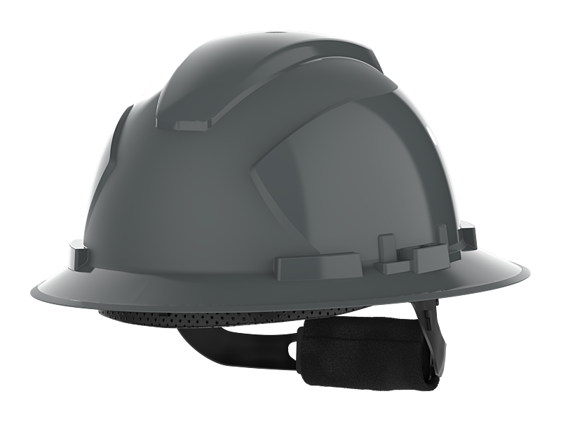 HexArmor Full Brim Safety Helmet in grey color