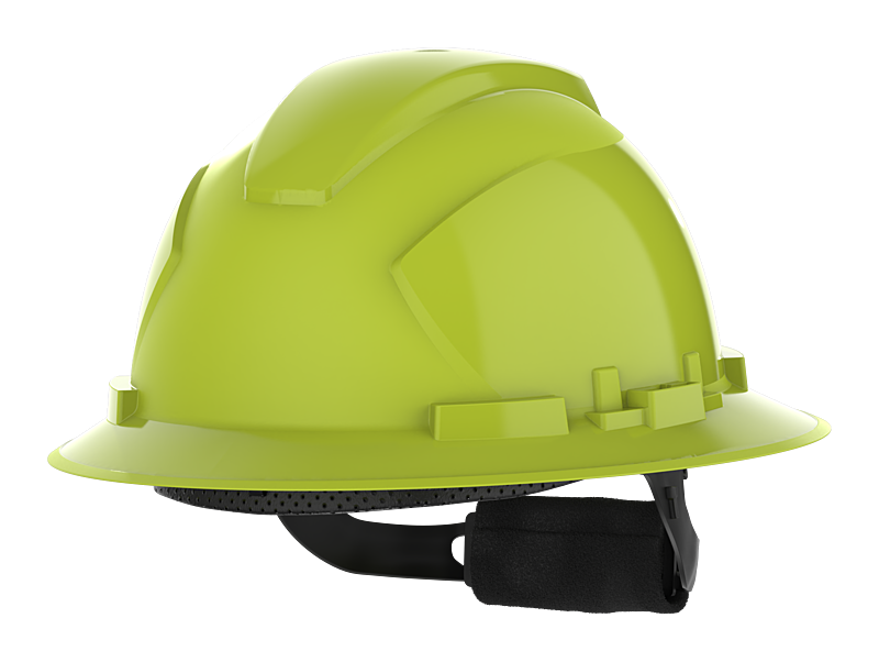 HexArmor Full Brim Safety Helmet in neon color