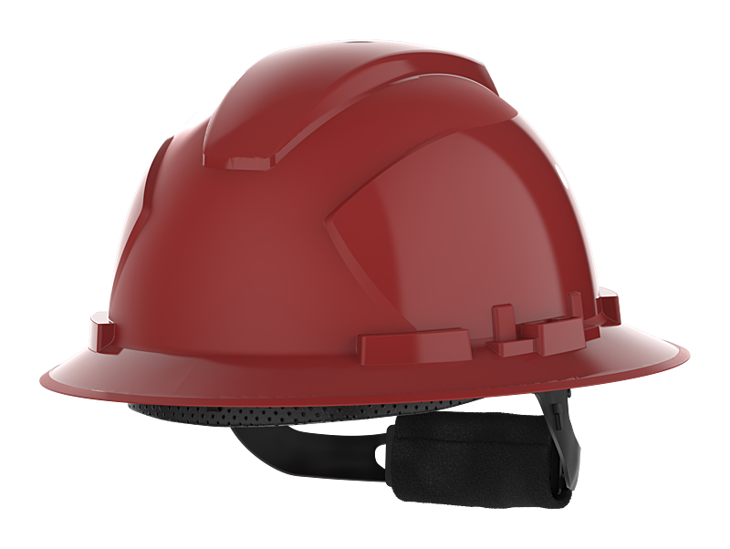 HexArmor Full Brim Safety Helmet in maroon color