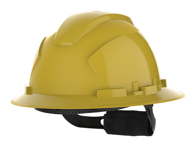 HexArmor Full Brim Safety Helmet in pale yellow color