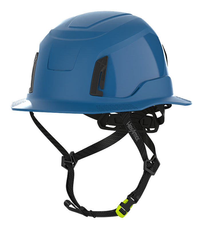 Blue HexArmor Full Brim Safety Helmet