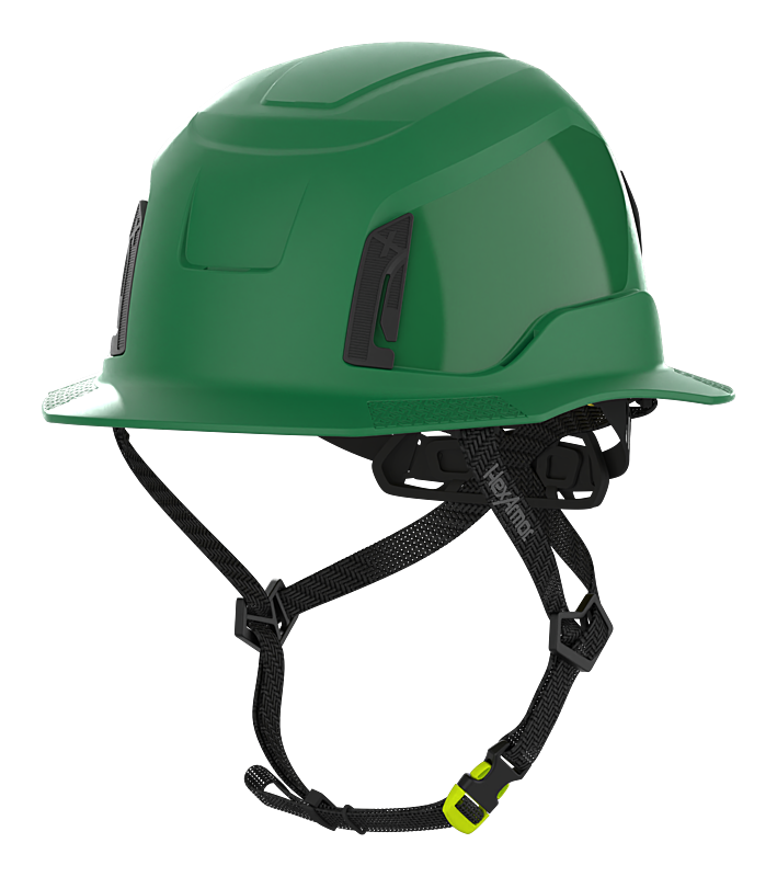 Green HexArmor Full Brim Safety Helmet