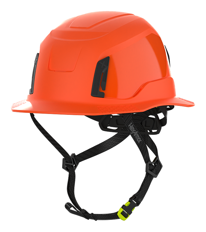 Orange HexArmor Full Brim Safety Helmet