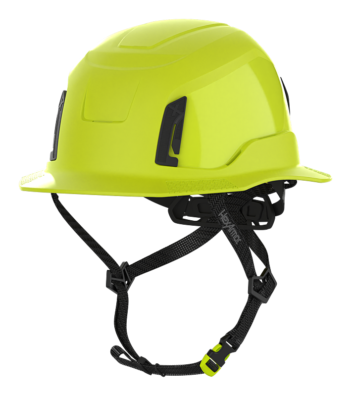 Yellow HexArmor Full Brim Safety Helmet