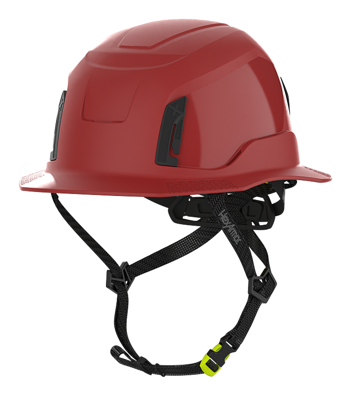 Maroon HexArmor Full Brim Safety Helmet