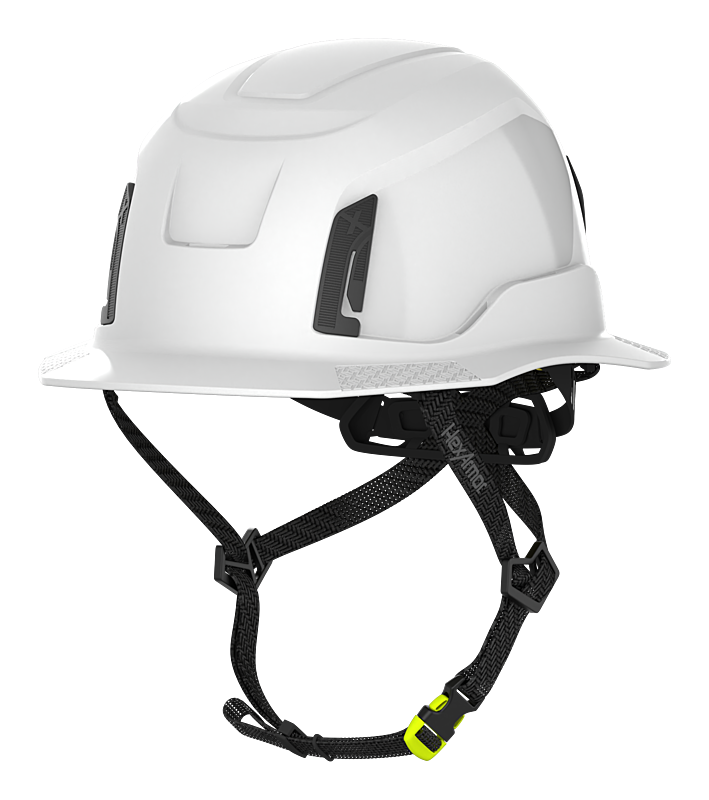 HexArmor Full Brim Safety Helmet in light grey