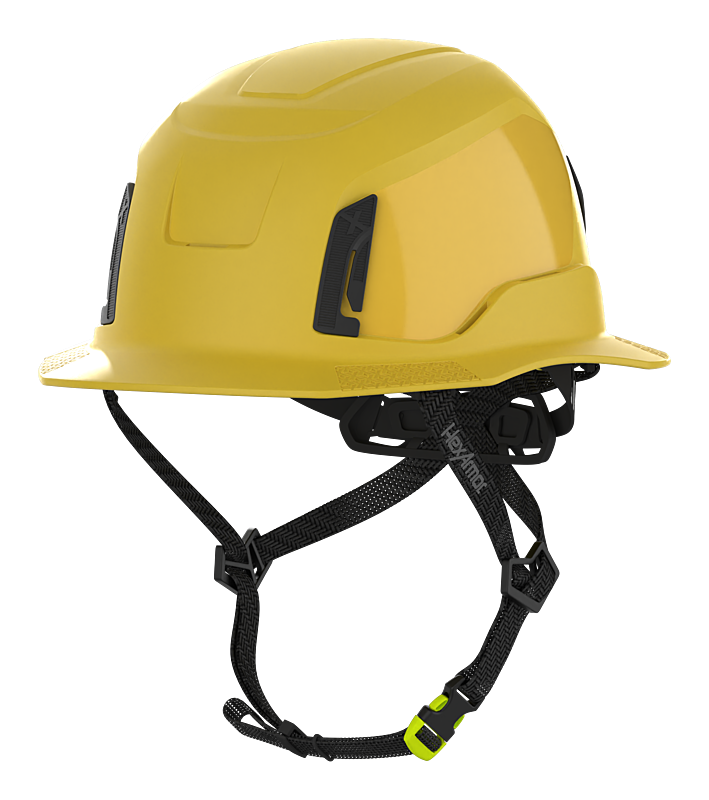 Pale Yellow HexArmor Full Brim Safety Helmet