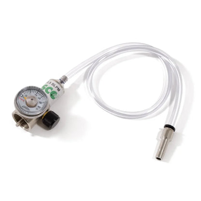 Pressure regulator with hose on a white background