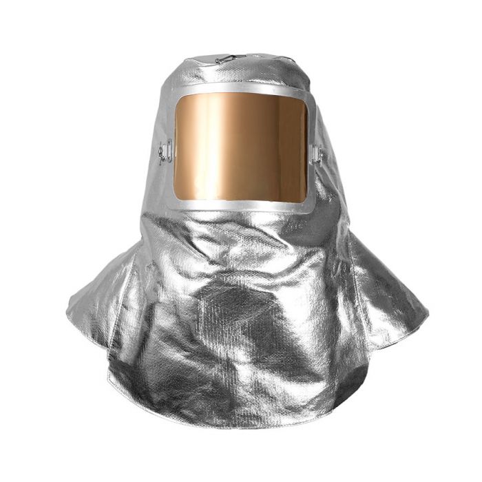 Aluminized Thermal Hood - Metal Faceshield Frame, Adjustable Ratchet Headgear, Gold Film Cover