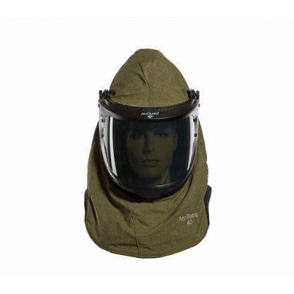 Arc Flash Lift Front Hood with Faceshield, Slotted Adapter and Hard Hat