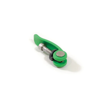 Green metal toggle switch on a white background