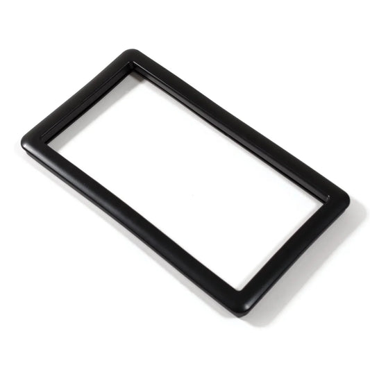 Black rectangular frame on a white background