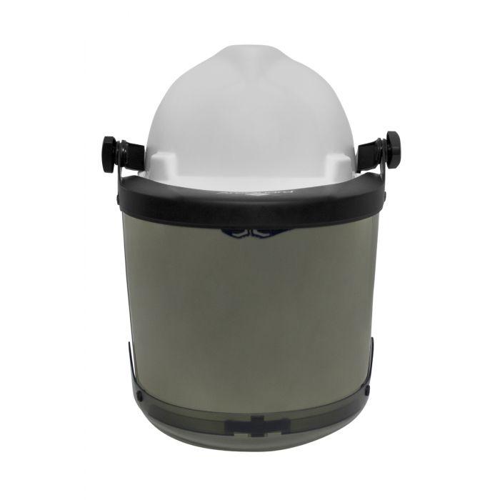 Cap-Style Hard Hat Helmet with 20 Cal Arc Flash, Adjustable Flip-Up Faceshield, Standard Slotted Helmet Mounted