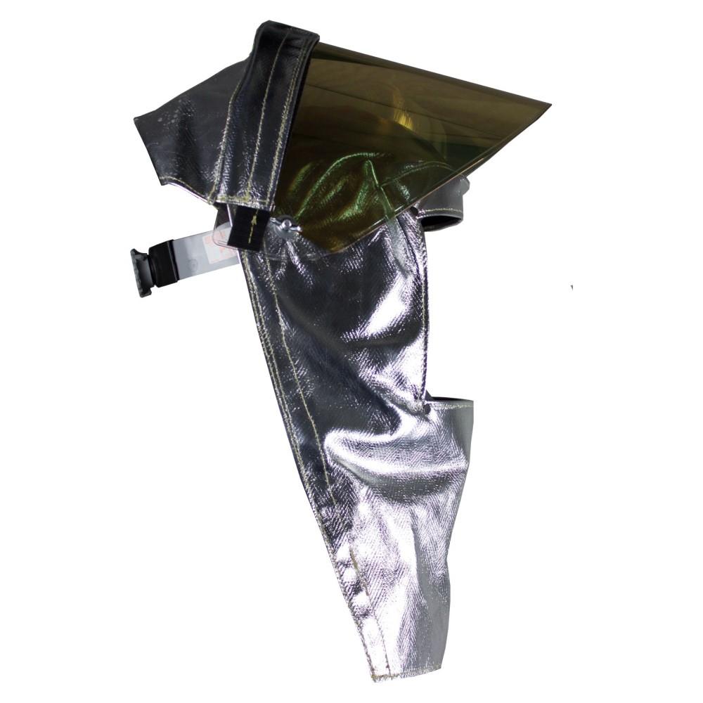 Silver metallic leg cover with reflective material on a white background