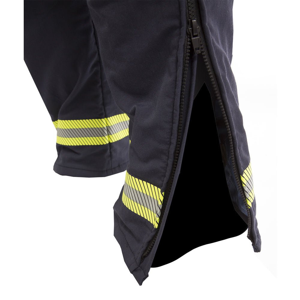 closeup of Enespro 40 Cal Arc Flash Bib Overall on white background