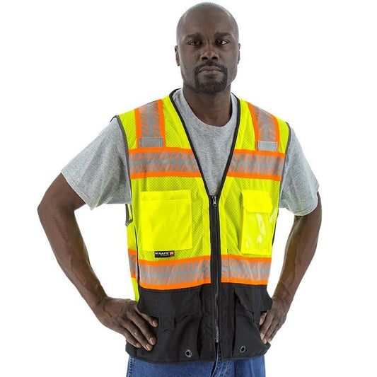 Hi Vis Mesh Vest - ANSI 2, Chainsaw, Zipper
