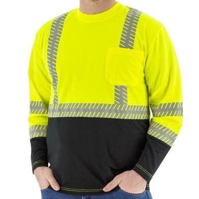 High Visibility Birdseye Mesh Short or Long Sleeve Shirts with Reflective Chainsaw Striping