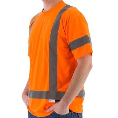 High Visibility Birdseye Mesh Short or Long Sleeve Shirts with Reflective Striping