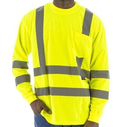 High Visibility Birdseye Mesh Short or Long Sleeve Shirts with Reflective Striping