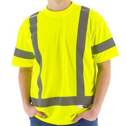 High Visibility Birdseye Mesh Short or Long Sleeve Shirts with Reflective Striping