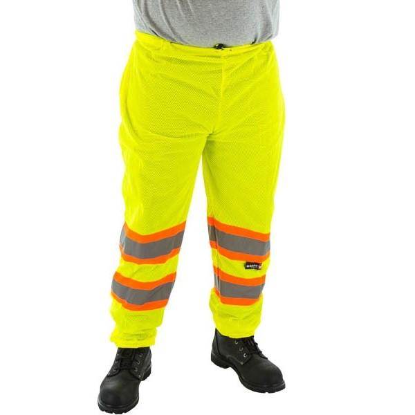 High Visibility Mesh Pants with DOT Reflective Striping - Majestic